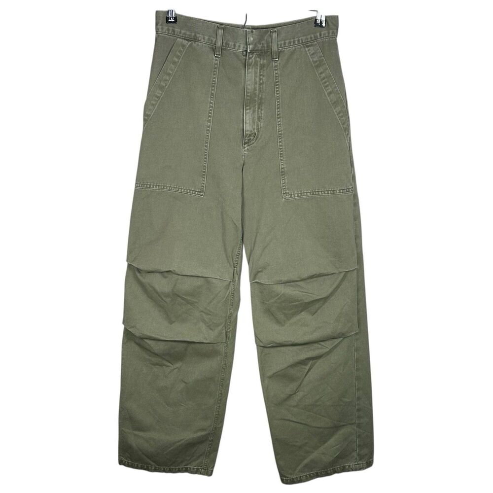 AGOLDE Utility Pants Womens 27 Army Green Wide Leg Baggy Relaxed Military Casual